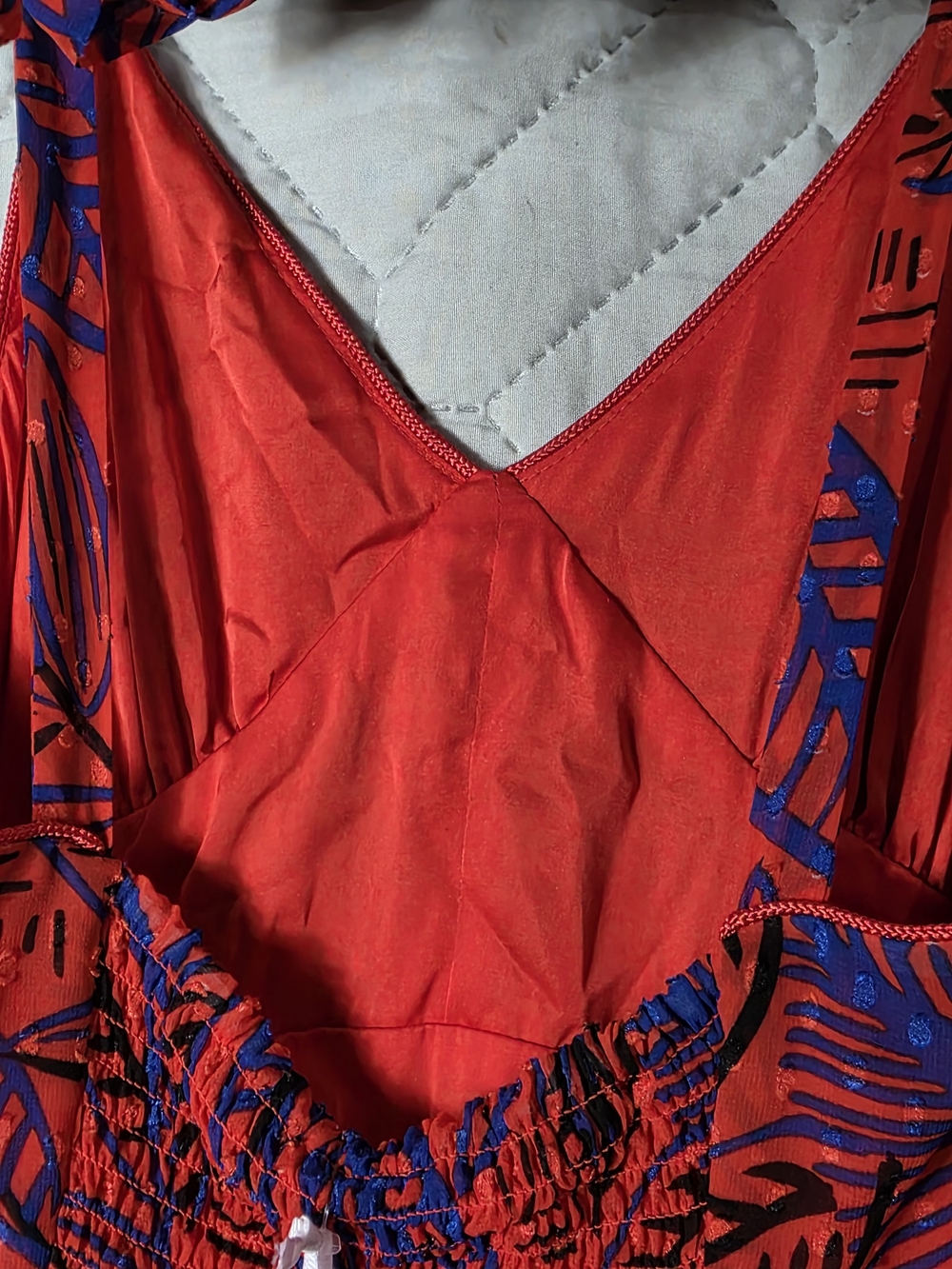NWT Alexis + Target Tropical Leaf Print Red Chiffon Dress Sz XS Vibrant red - Picture 11 of 13